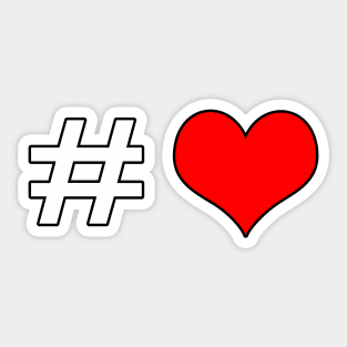 Hashtag red heart Sticker